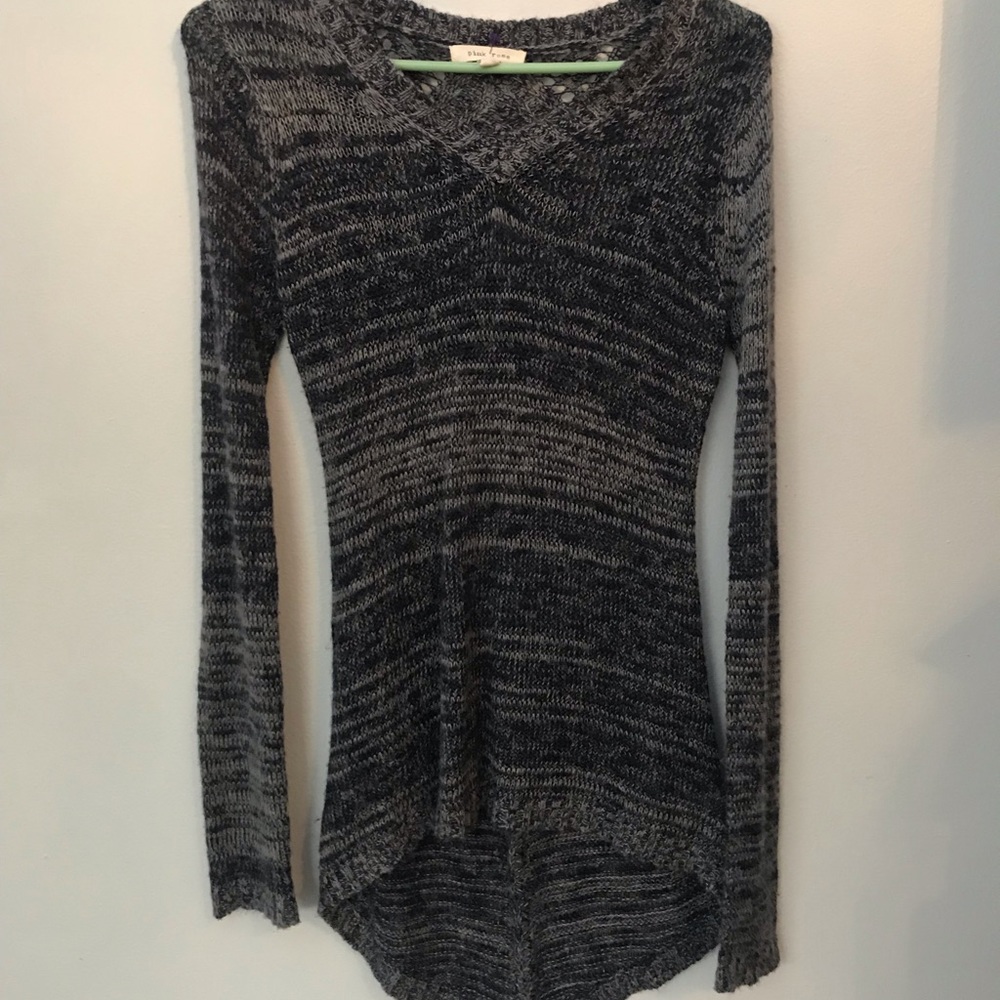 Blue and white sweater